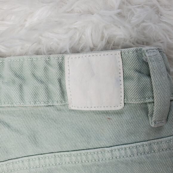 Zara Green Cutoff Denim Shorts 4 - Picture 6 of 6